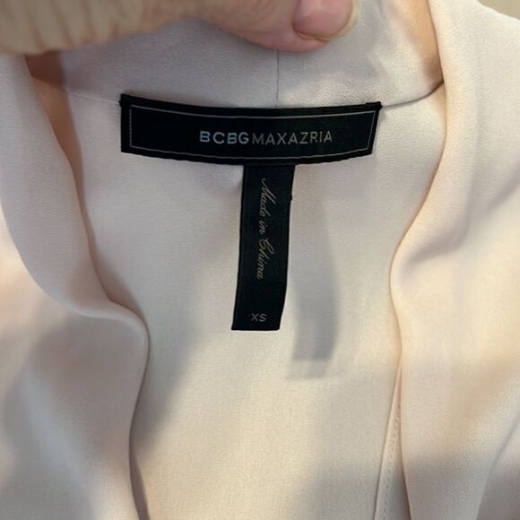 BCBGMAXAZRIA Bare pink szXS sheer drapy outer with tank under longer in back EUC - Picture 3 of 7